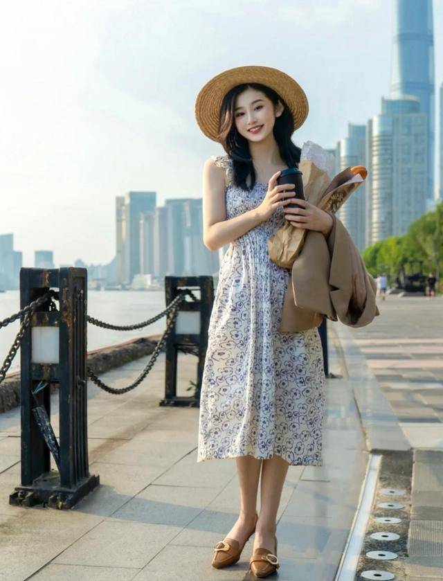 驼色|秋天驼色西装外套搭配打底碎花裙清清爽爽，高级又很温柔的颜色