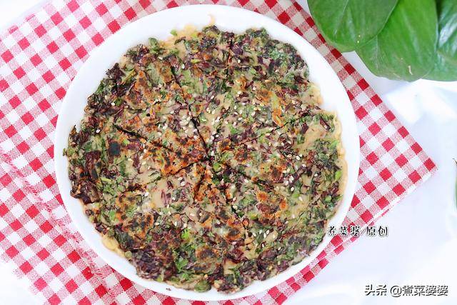 苋菜|营养早餐饼,5分钟就搞定,钙是牛奶的3倍,铁是菠菜的6倍,香