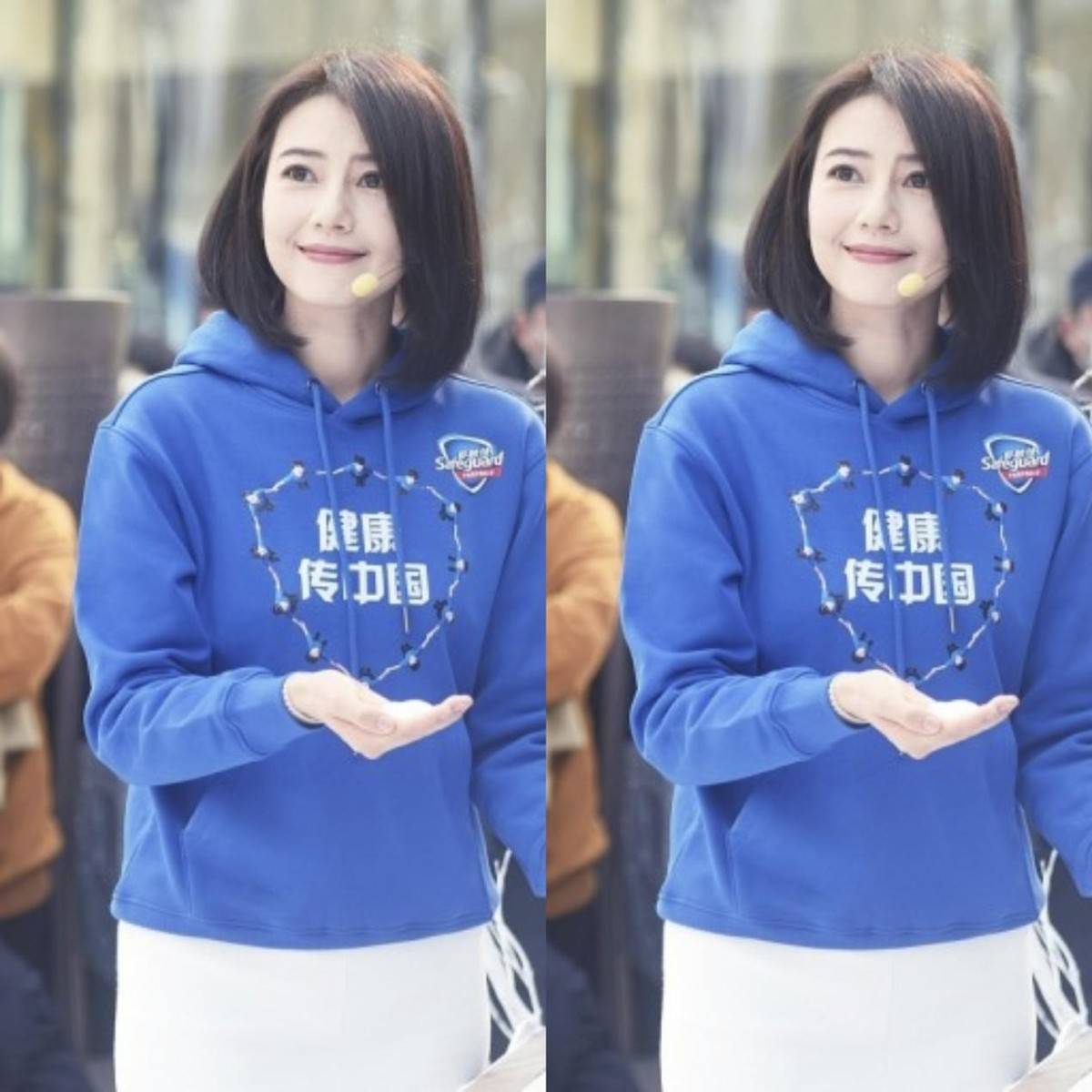 颜色|高圆圆真是天然美女，大笑也不崩颜值，一袭淡蓝长裙秀出撩人曲线