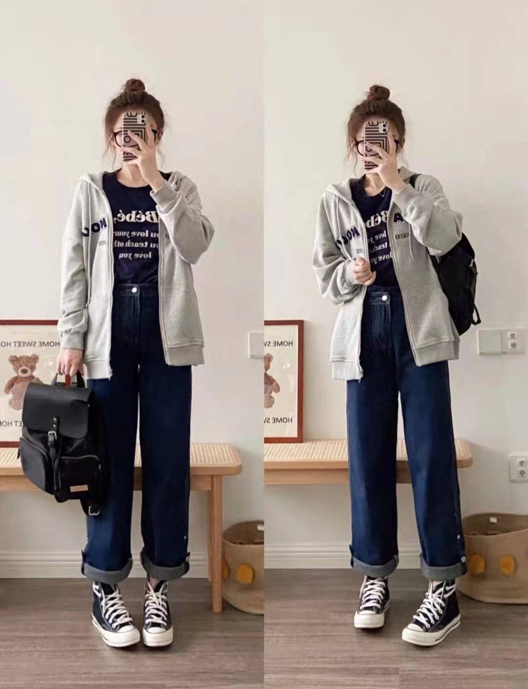 帆布鞋|入秋后“卫衣”穿搭小合集，休闲时尚度爆表，适合日常穿着参考