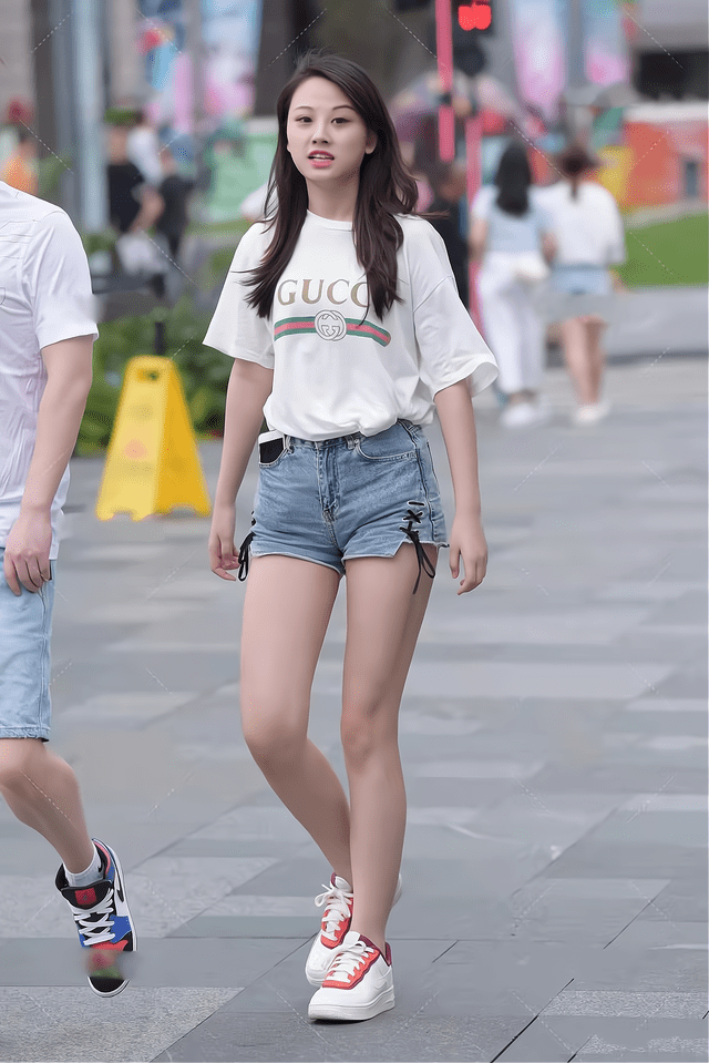 女孩子|T恤配短裤没有过时，选对衣服款式一样会非常的时髦有型