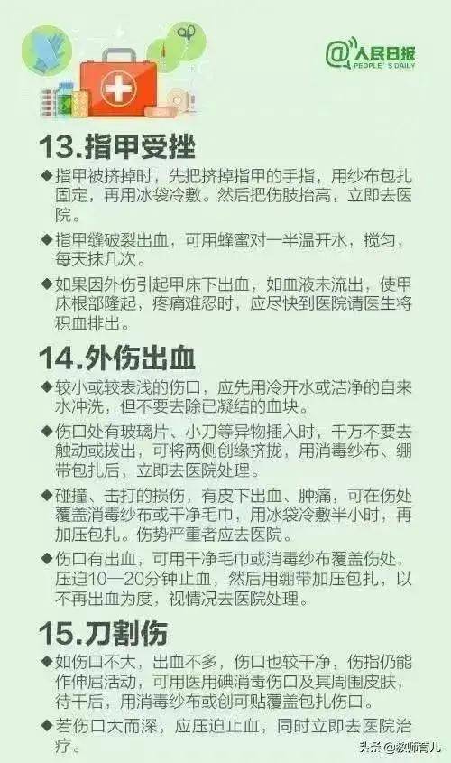 蜜蜂|@所有人，30个急救常识，值得收藏！