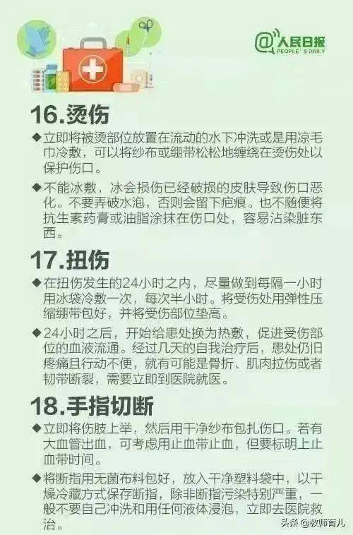 蜜蜂|@所有人，30个急救常识，值得收藏！