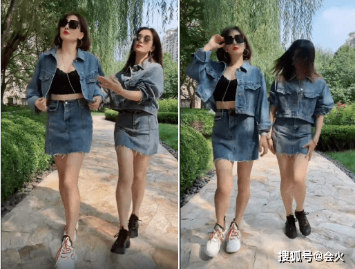 状态|48岁牛莉公园散步女王范！穿蕾丝内搭秀小蛮腰，烈焰红唇太风韵