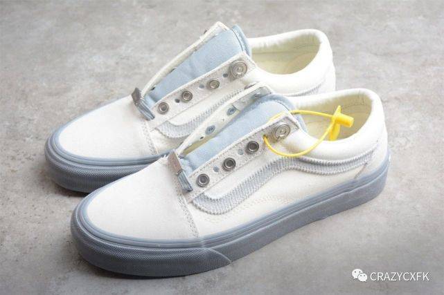 孔和|万斯侧边条纹 C2H4 x Vans Style 36 RelicStone 浅灰联名低帮帆布鞋