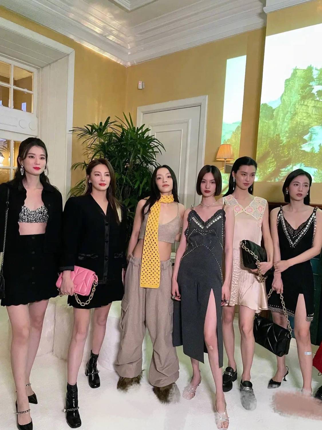 短裙|张雨绮合影被碾压，穿黑色短裙腿最短，身材在里面也是最胖的！
