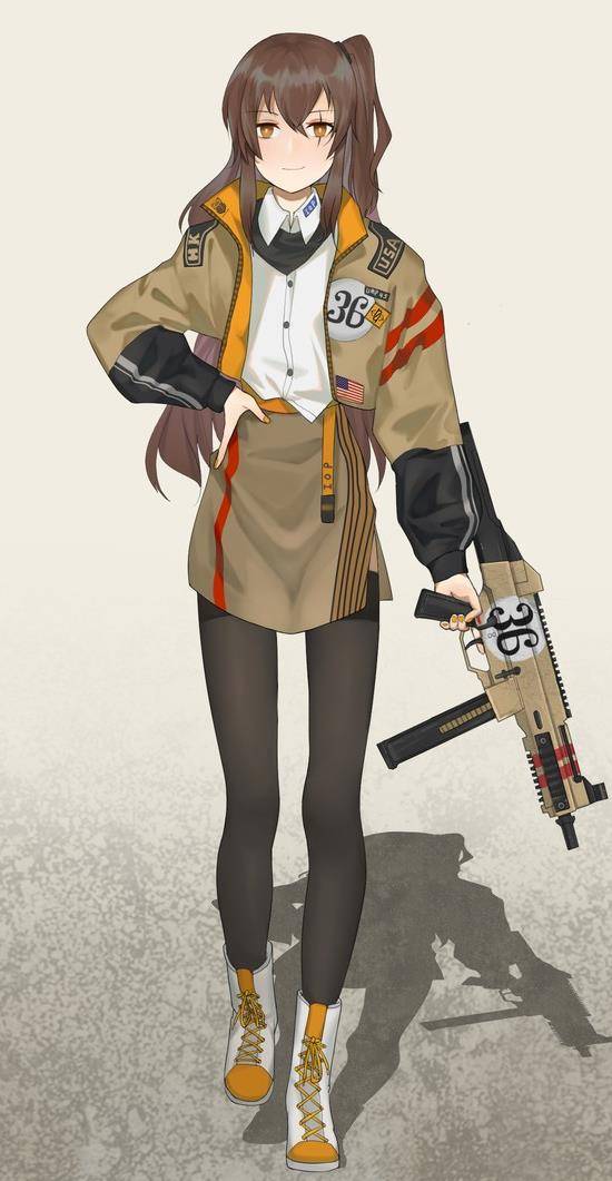 少女前线 Ump45 动漫全面屏壁纸 粉紫色