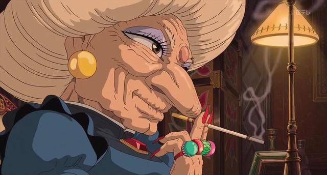 我第一个想到的就是宫崎骏《千与千寻》中的老巫婆汤婆婆,把一个傻