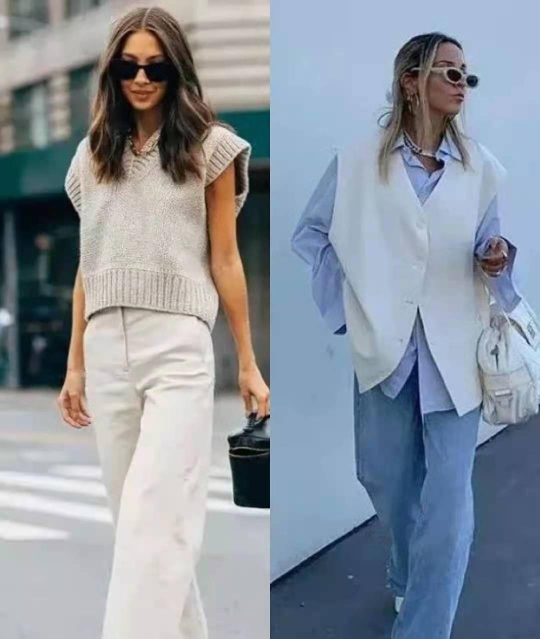 时尚|女人无论年纪多大,秋季穿针织背心建议多搭这4种单品,太时髦了