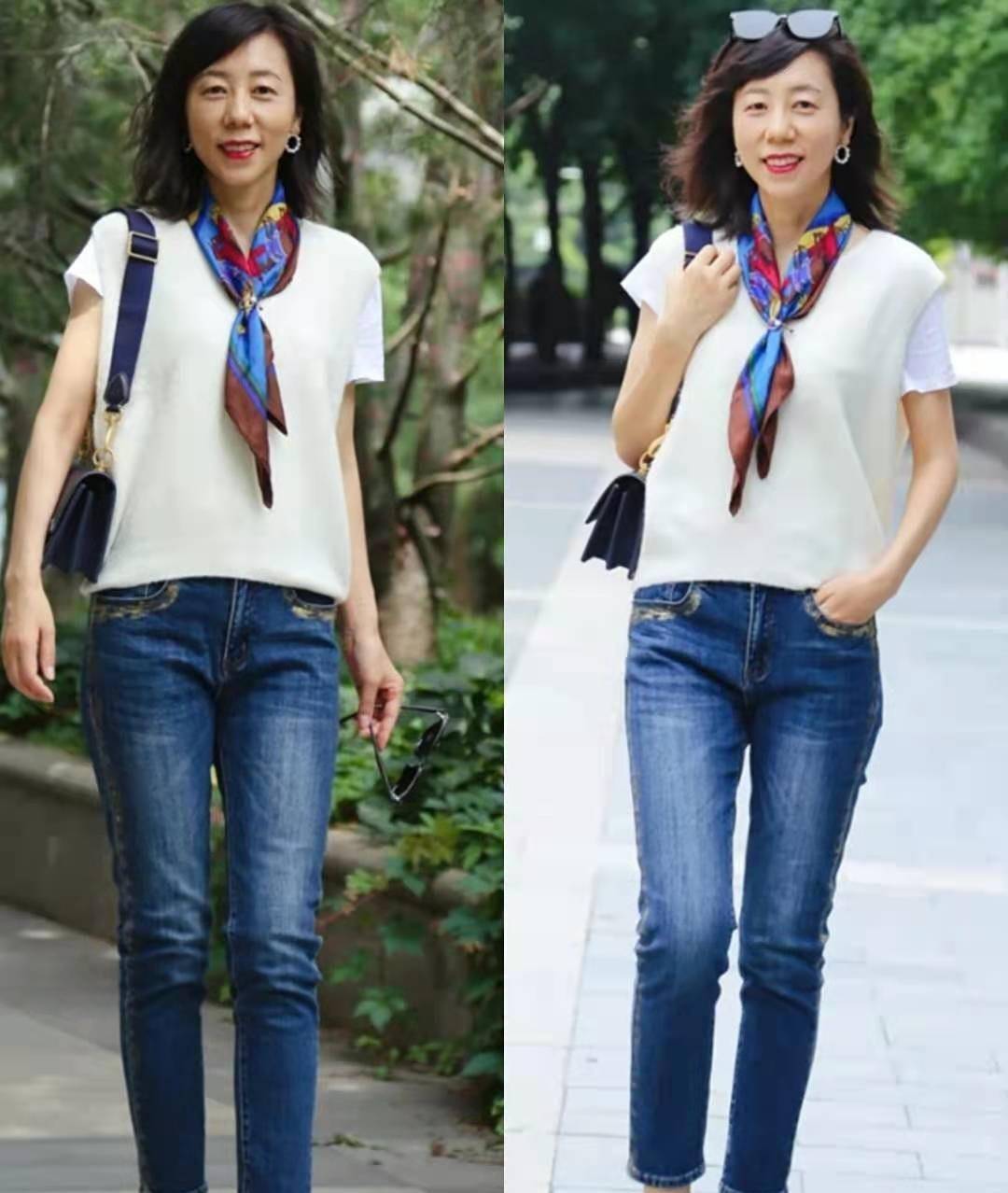 时尚|女人无论年纪多大,秋季穿针织背心建议多搭这4种单品,太时髦了