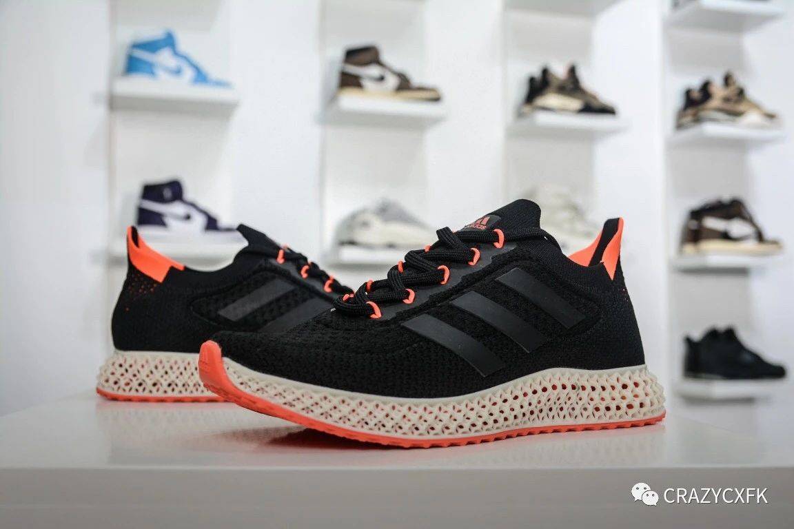 Solar|阿迪达斯 Adidas Alphaedge 4D FWD Black Solar Red 反光针织呼吸面运动跑鞋