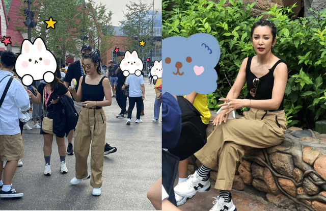 黑色|李冰冰打卡环球影城被偶遇，“生图照”状态超赞，满头脏辫太酷飒
