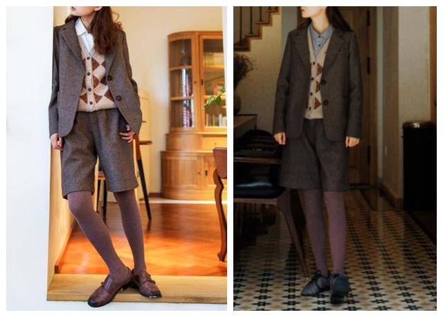 视觉|这套减龄效果真的很好，毛衣+毛呢外套穿搭给人青春活泼的感觉