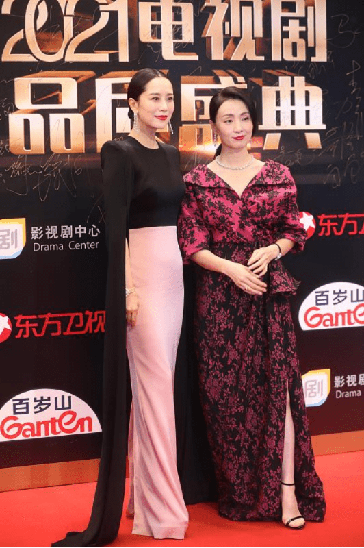 海清|虽然海清穿得不如陶虹花哨，但气场一点不输，看不出5岁年龄差