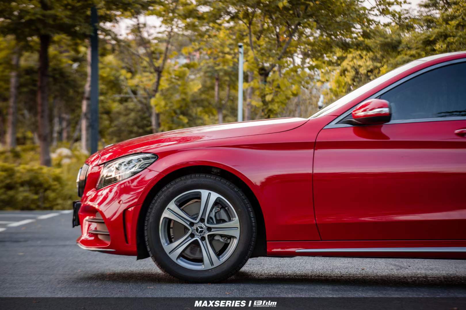 奔驰-benz全车lbfilm保时捷原厂色"胭脂红"