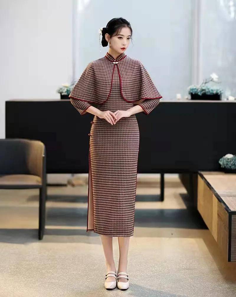 民国时期|你喜欢的格子旗袍,复古文艺雅致,让那种温柔淡雅的气质一览无遗