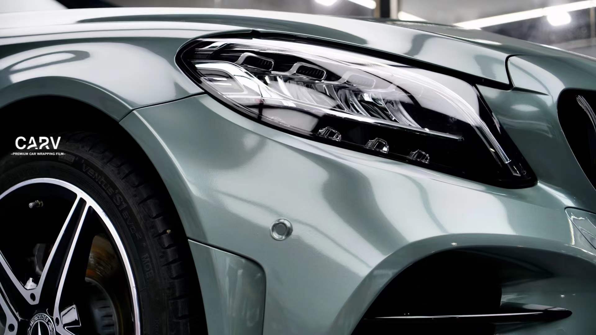 奔驰贴卡孚改色膜蔚来原厂色pet极光绿