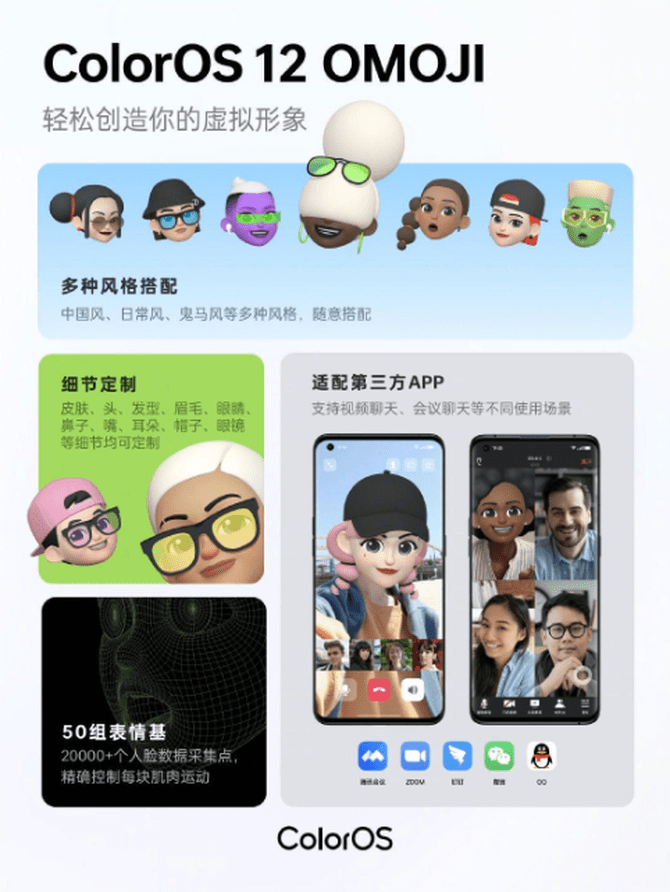 功能|完美解决社恐危机 ColorOS 12 Omoji带你玩转生活