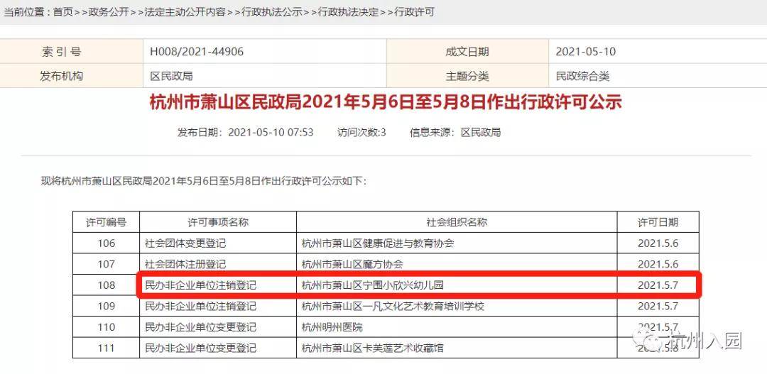 办学|教育局官宣！2021杭州70所学校停办！注销办学许可，终止办学招生！33所幼儿园