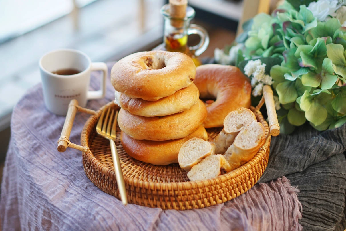 面包|低脂少糖的贝果面包，香甜有嚼劲，减肥也能吃