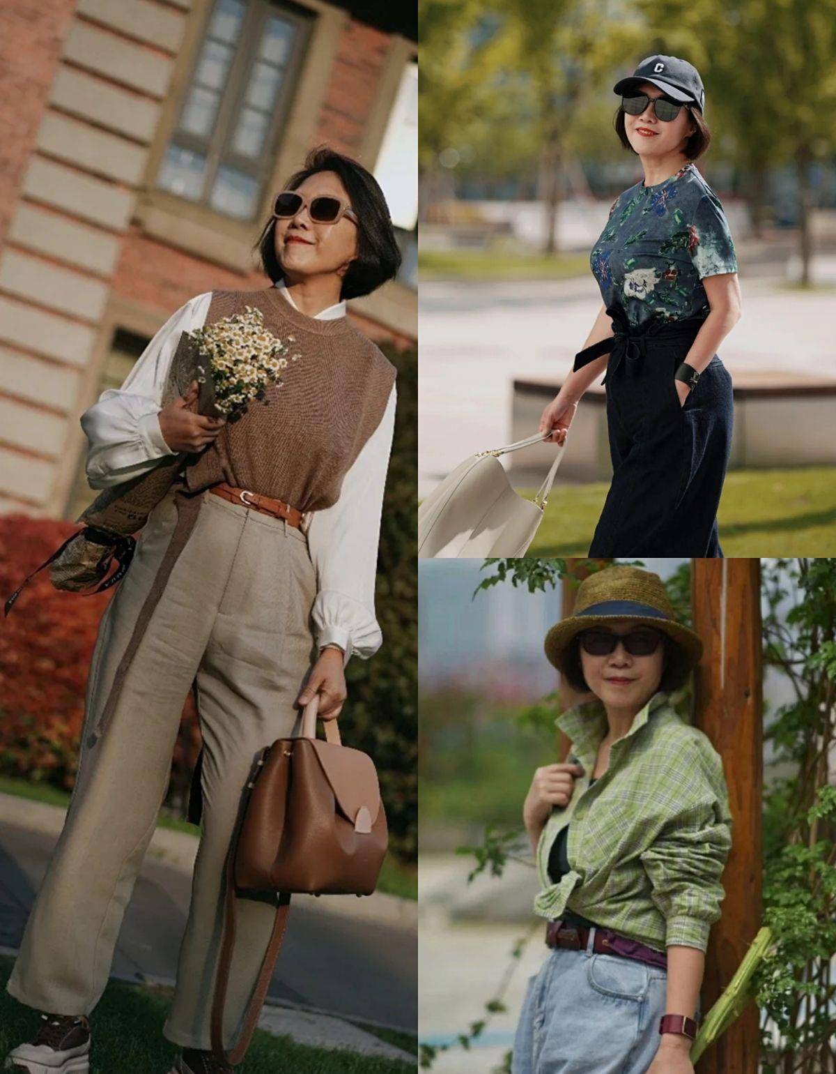 本白色 懂得打扮比身材好重要，瞧这位微胖大妈的着装，年过半百依旧迷人