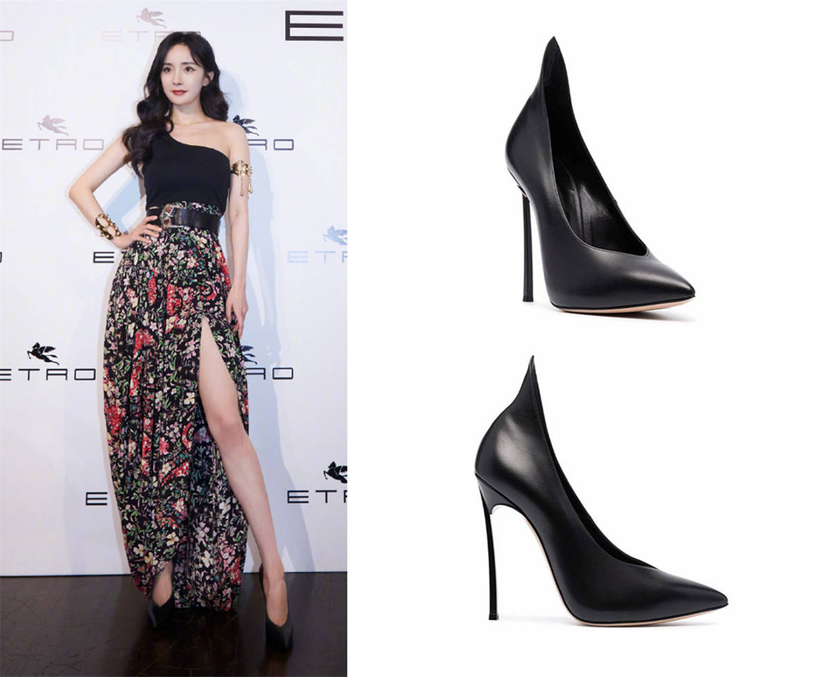 防水 礼服闹乌龙？但不影响杨幂的美，开叉礼服+115mm刀锋高跟秀细长腿