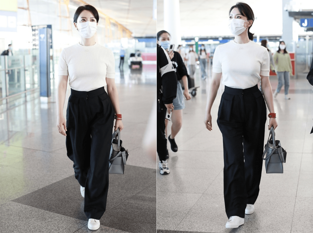 样子 陈数到底是怎么保养的，都44岁了也不显老，穿宽松裤既精致又显嫩