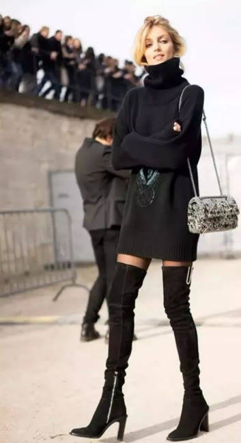 显得 真正优雅高级的女人,都懂得用一条针织裙,穿出秋天的风情万种