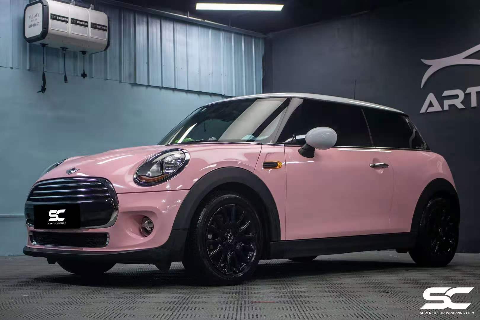 宝马mini贴膜sc改色膜水晶胭脂粉