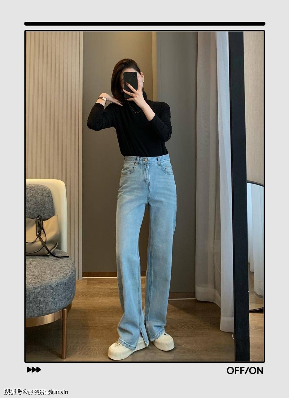 小个子为什么你穿不好阔腿牛仔裤？只因为上衣没选对！
