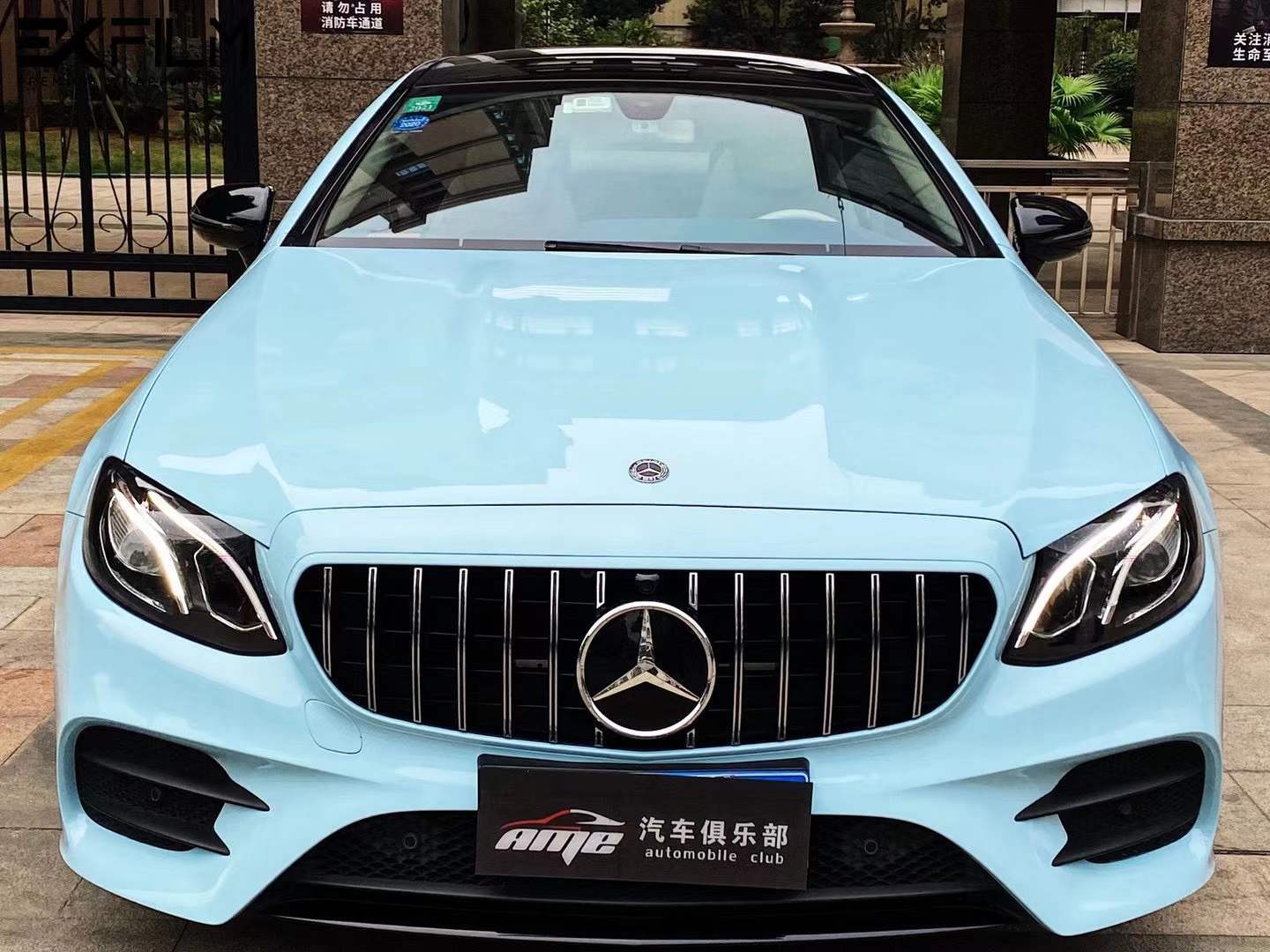 奔驰c全车ekfilmek改色膜pet冰川蓝