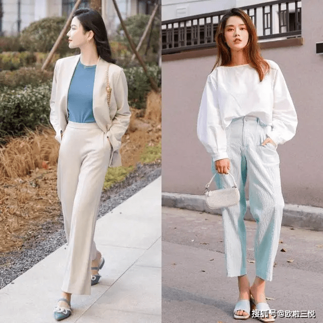首选 入秋后少穿黑白灰，多选择温柔的“浅色”