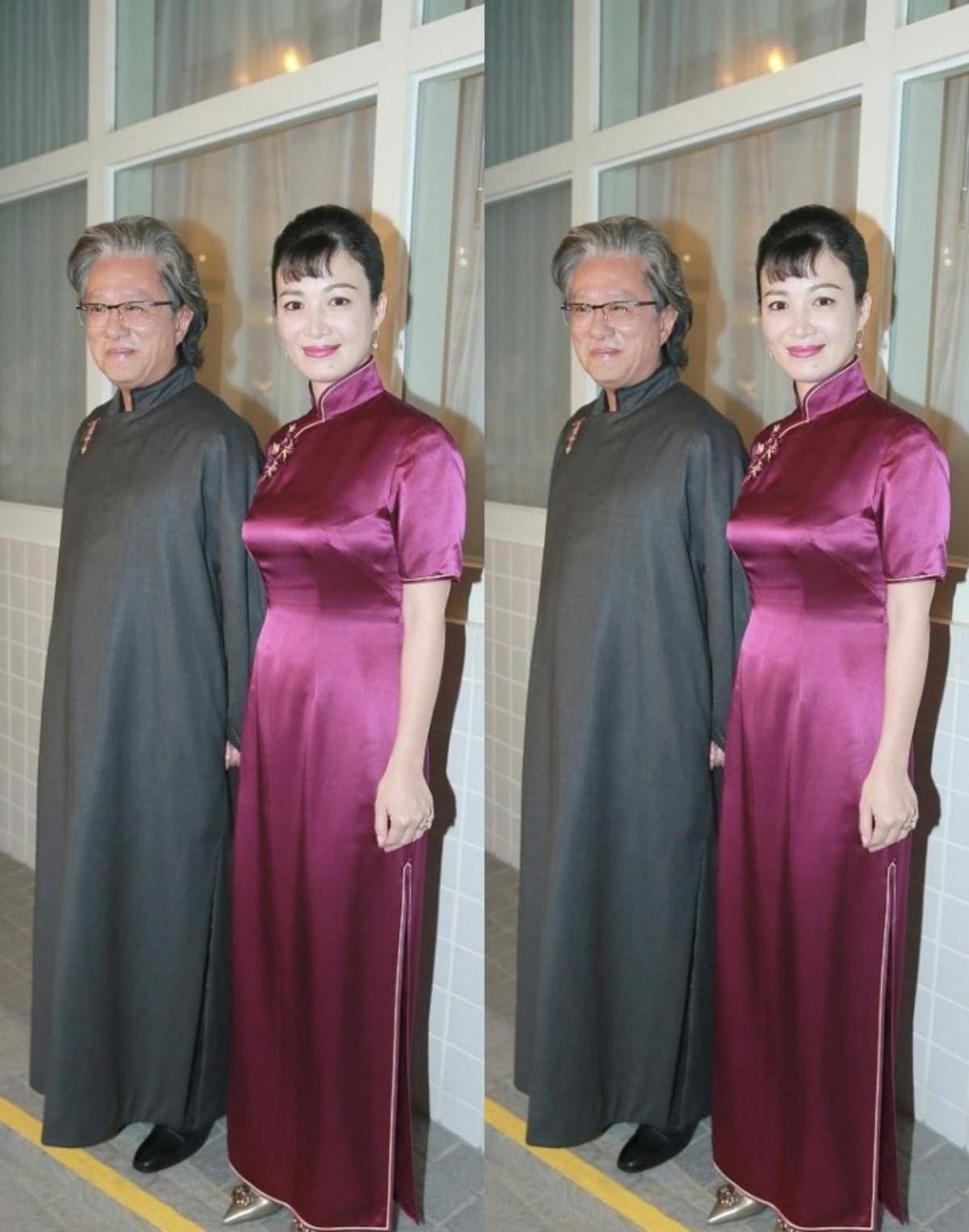 服装 陈少霞还挺爱国的,和富商丈夫同穿中装,一袭旗袍曲线迷人
