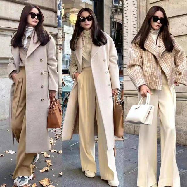 棕色 气质女神秋天离不了“大衣”，短款、长款轻松驾驭