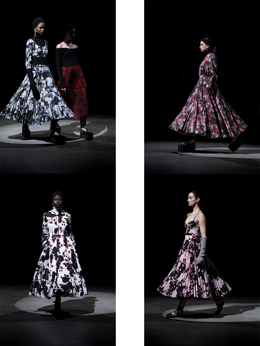 羽毛 Erdem 2021秋冬，被打断的前卫，舞者的排练