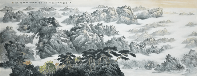 又充满浓厚情感,高度统一的山水画中,我们不难看出杨明老师是一位感情