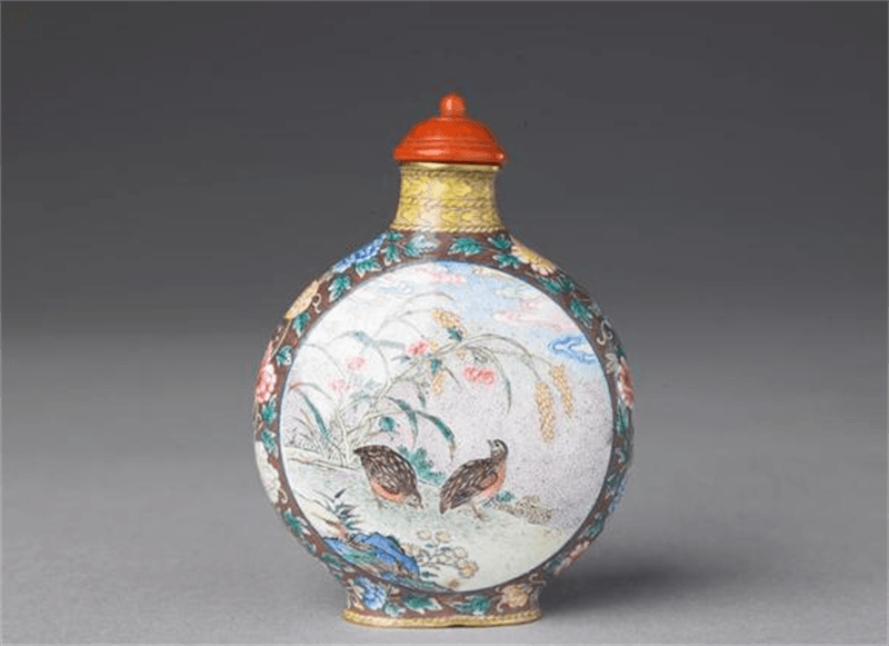 美しい手書き鼻煙壺（スヌッフボトル）