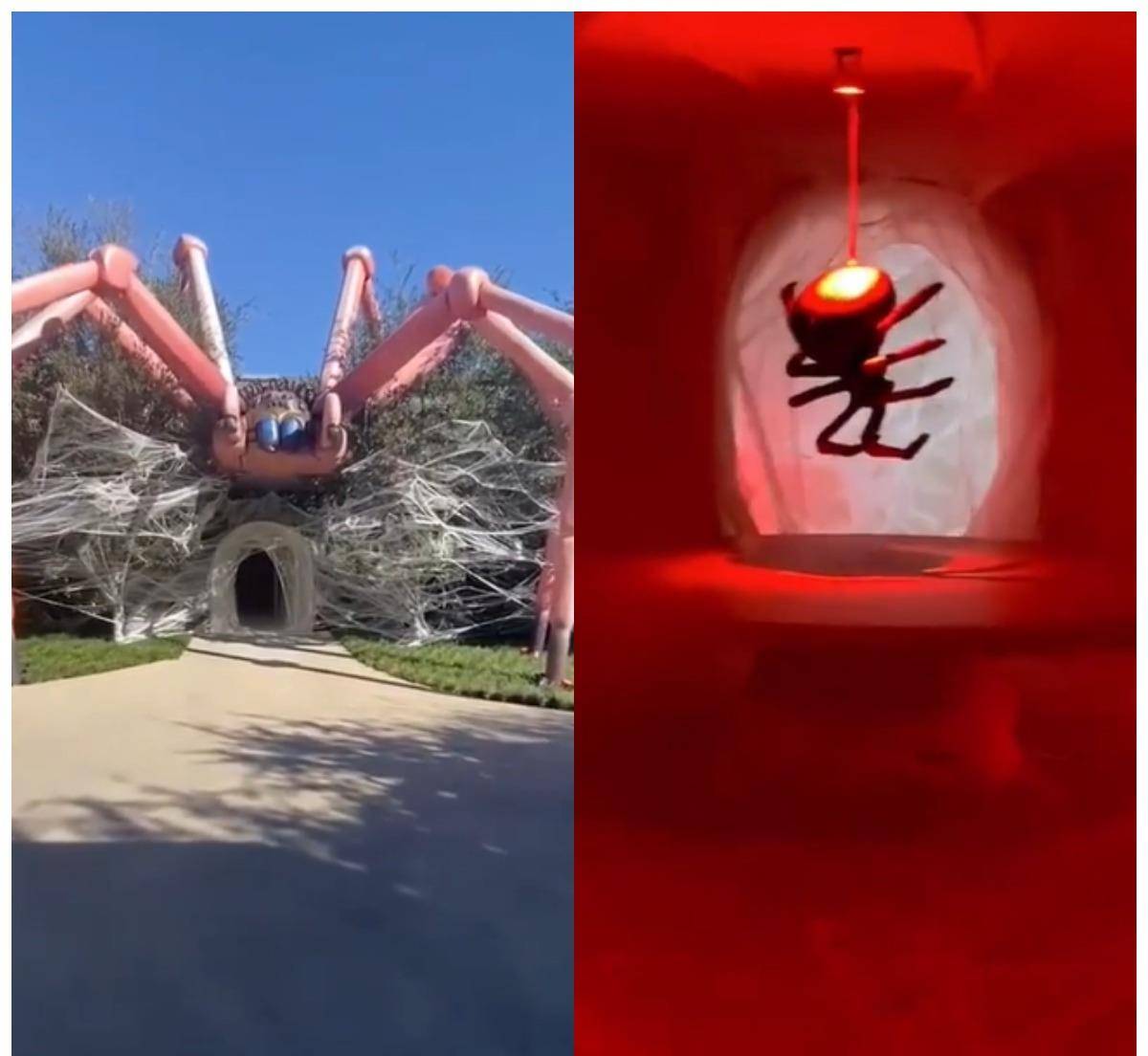 金 卡戴珊为万圣节准备 用巨型蜘蛛装饰大门 奇葩造型惊呆 都会 新闻时间
