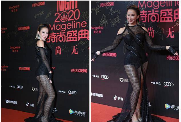 设计 李玟这裙子和“没穿”没两样，全靠紧身打底遮着，真是太大胆了