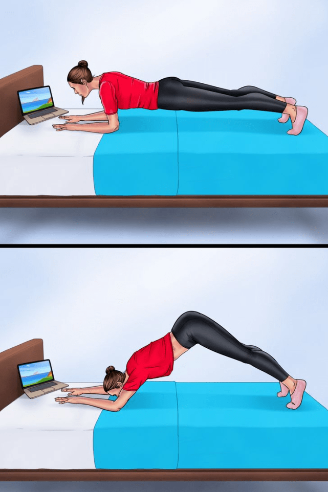 瘦身动作 在床上图片