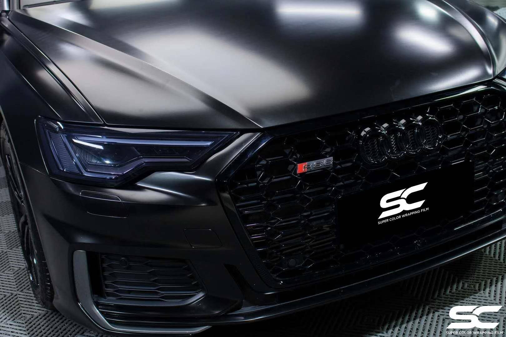 奥迪汽车sc改色膜黑幻蓝