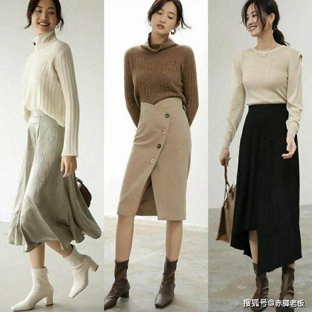 颜色 别低估了“半裙”的美!降温以后多备几条,好看又好穿