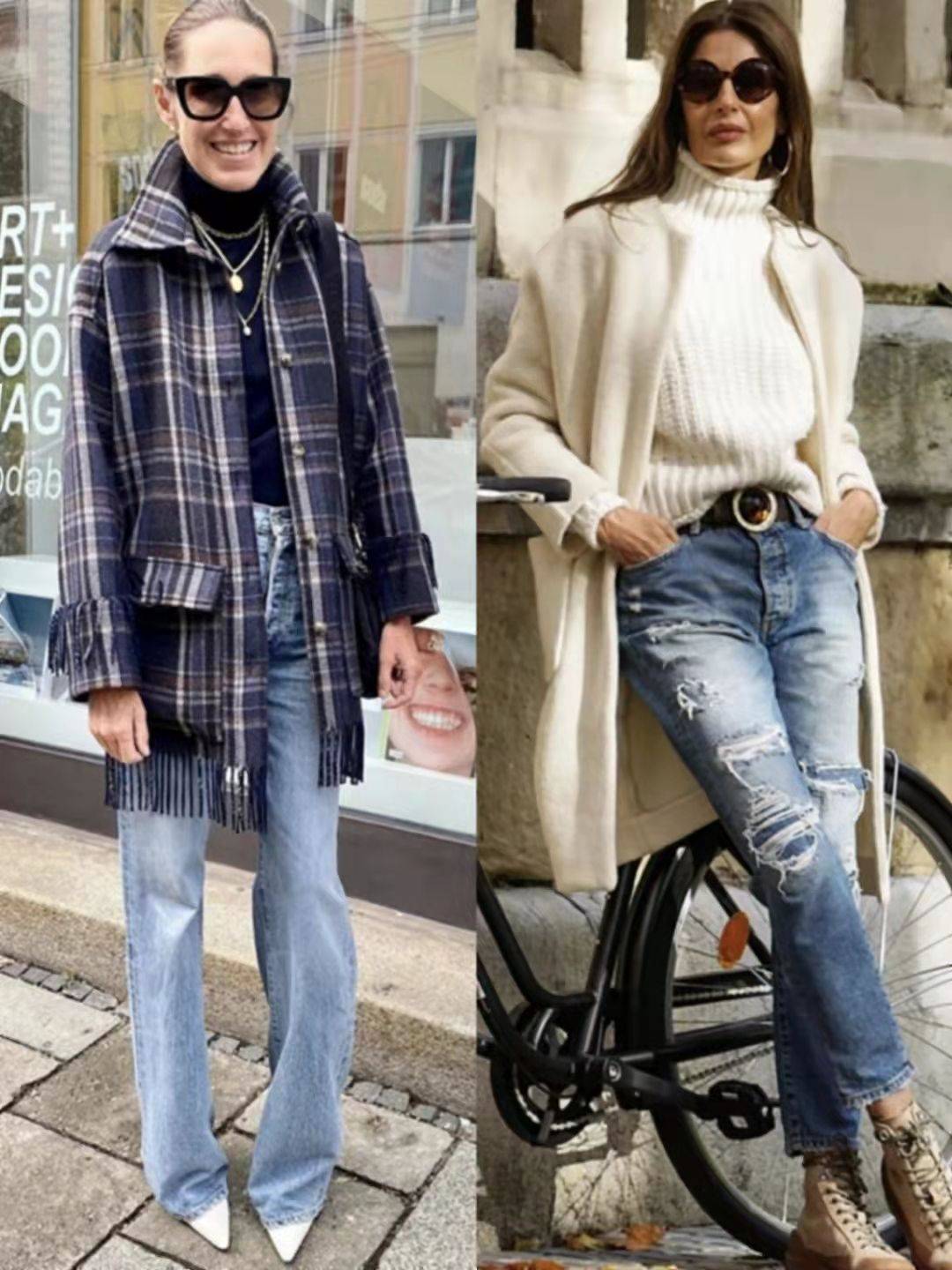 西裤 冬季外套流行“穿长不穿短”，学时尚奶奶这样穿，人人都是时髦精