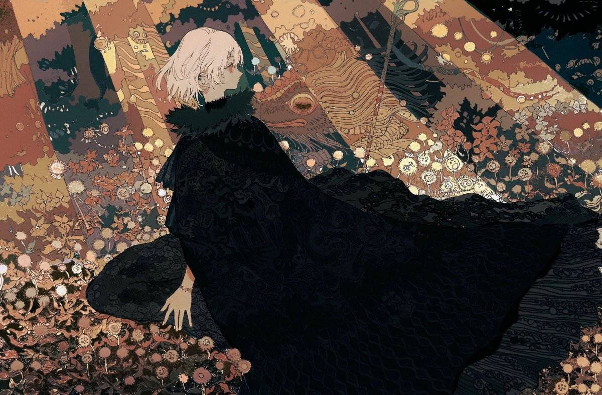 幻想 平涂风格的幻想系人物插画,每一幅作品都似乎在讲故事