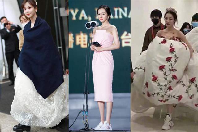 横店 周也礼服配球鞋,王丽坤古装发髻配西装!这场红毯也太随意了吧