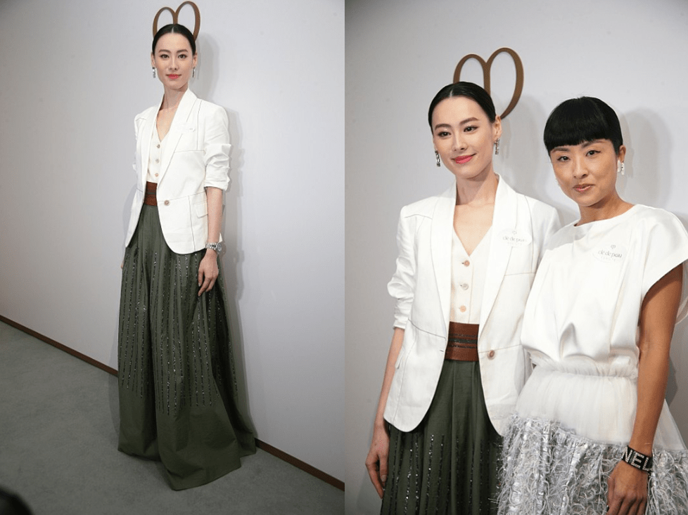 都能 梁洛施名媛范挺浓的，虽然身材看着“瘦瘦巴巴”，可穿白裙是真美