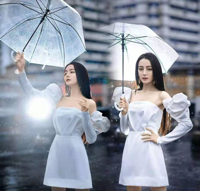 一字型 热巴直接靠脸就能吸粉!穿公主裙秀极品身材,雨中撑伞像拍偶像剧