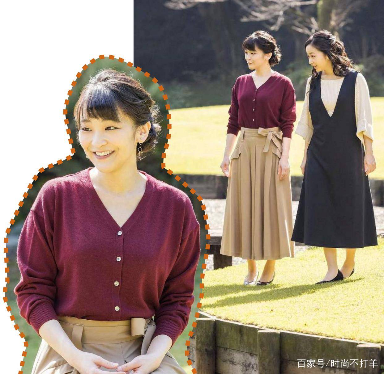 颜色 真子公主和驸马爷同框“太有爱”，素雅及膝裙典雅端庄，气质太绝