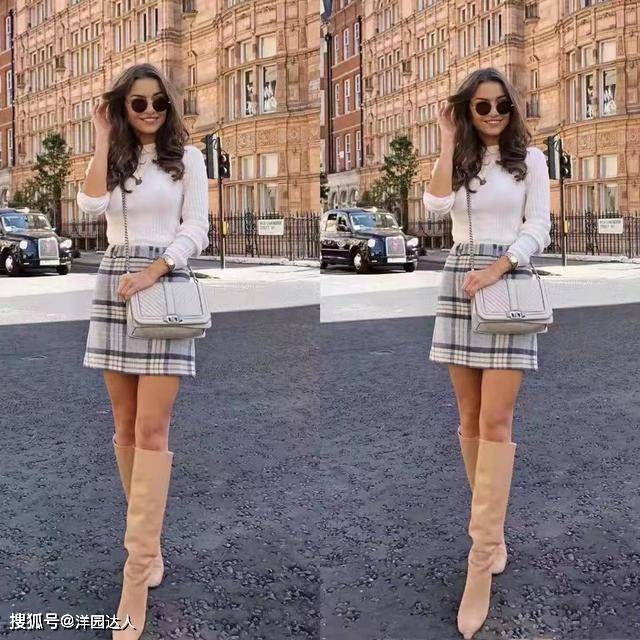 驼色 秋冬骑士靴怎么穿才时髦？看她就够了，照着穿甩朋友圈的人几条街