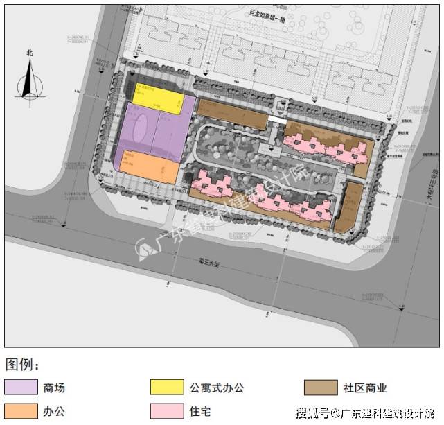 吸引西側主城區人流;商場,辦公,公寓與住宅功能分區明確,住宅底層設置